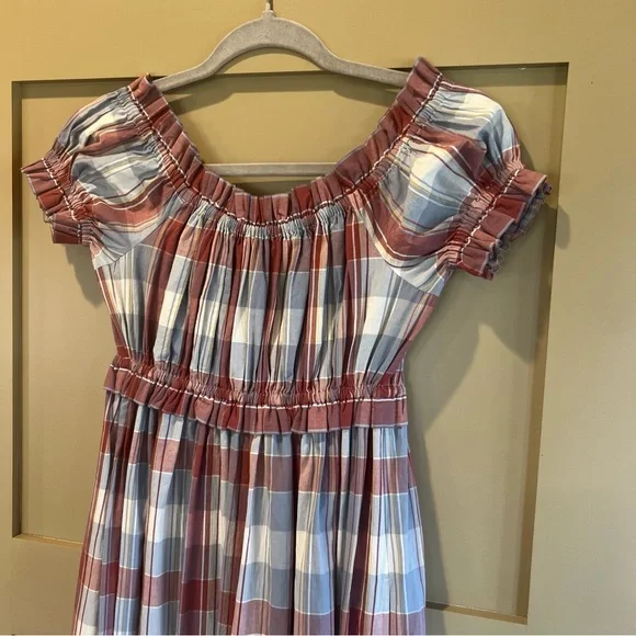 Ulla Johnson Plaid Off-Shoulder Jumpsuit Romper Elegant - Picture 3 of 11